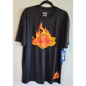 Ultra Game NBA Los Angeles Lakers Flaming Logo T-Shirt Men’s XL Black NWT
